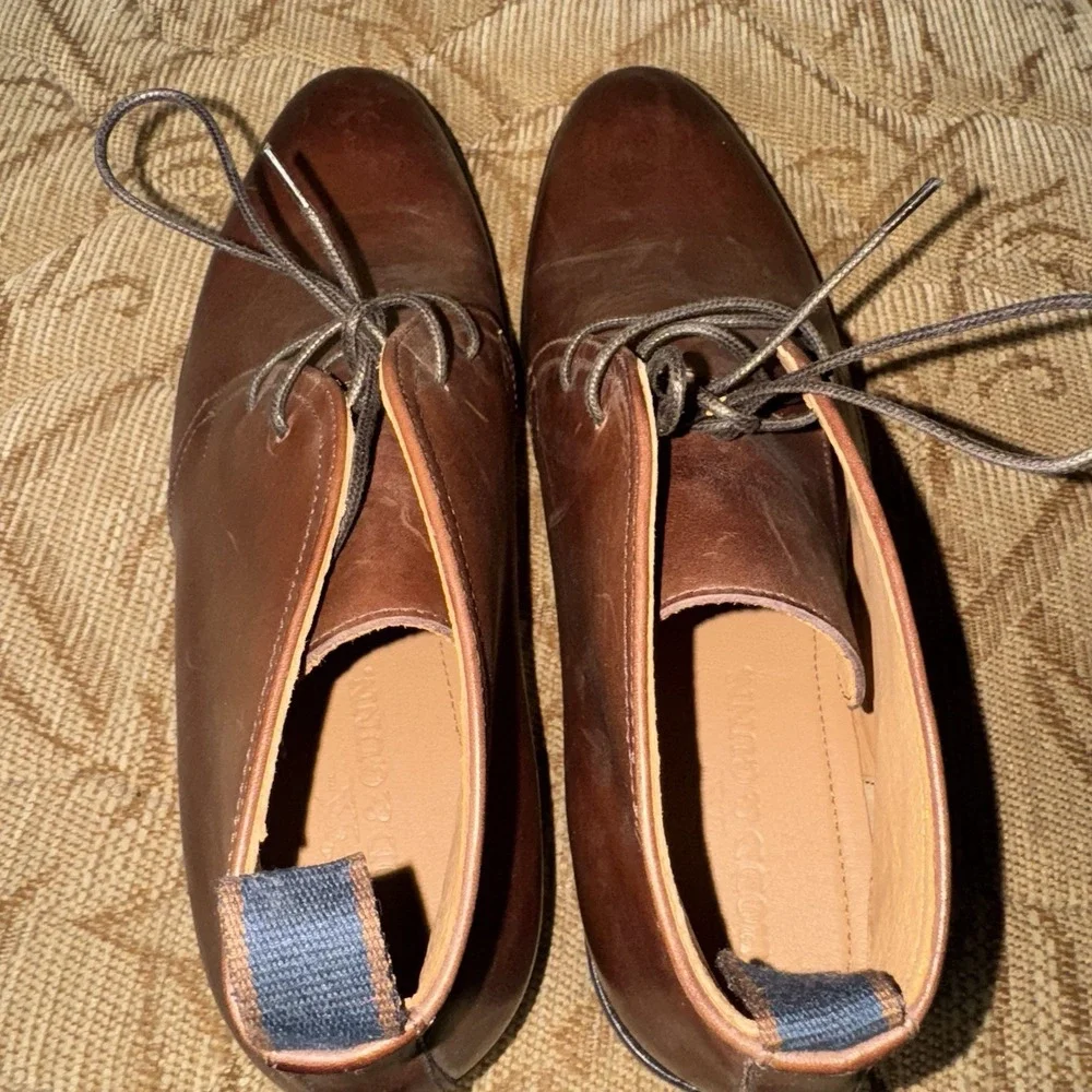 Rodd Gunn Men Boots Brown Leather Pebbly Hill Ankle Bootie Dress Casual 44 US 11
